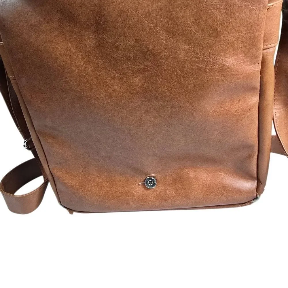Eiffel Tower Brown Crossbody Bag with Bird and Balloon Design